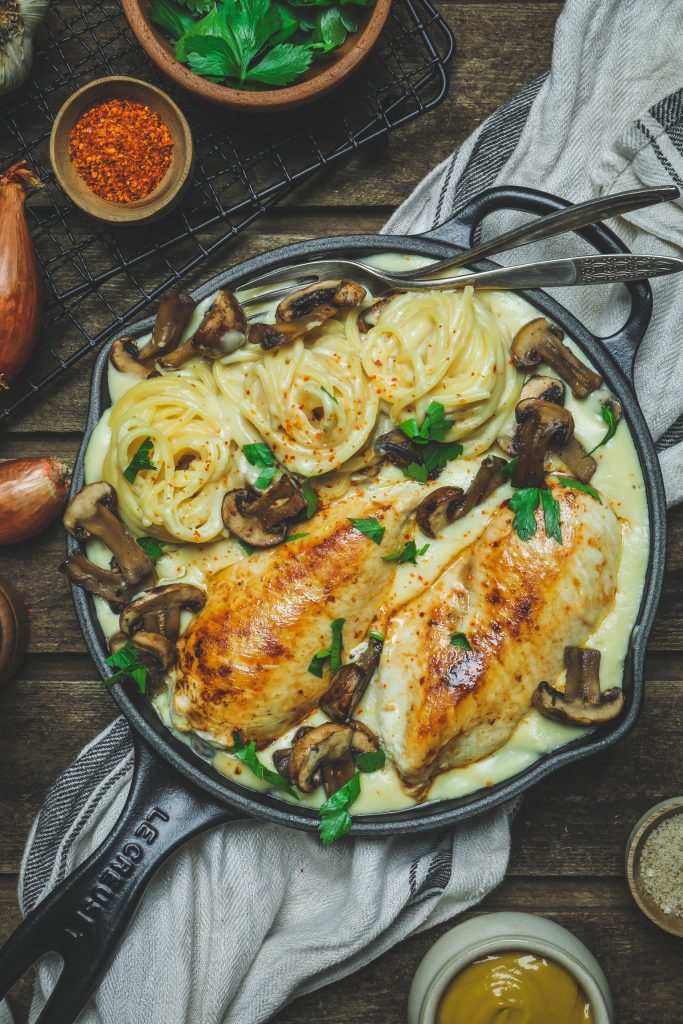 Recette Pâtes Au Poulet Et Aux Champignons Saines Et Gourmandes