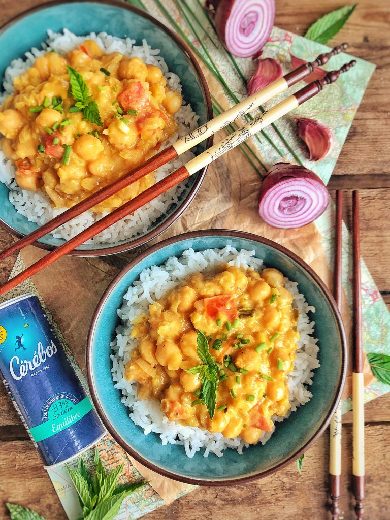 Curry veggie au lait de coco et riz basmati