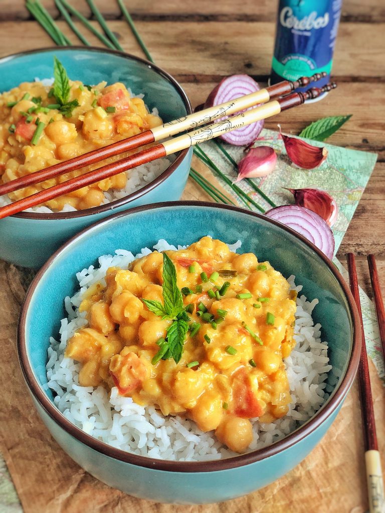 Curry veggie au lait de coco et riz basmati