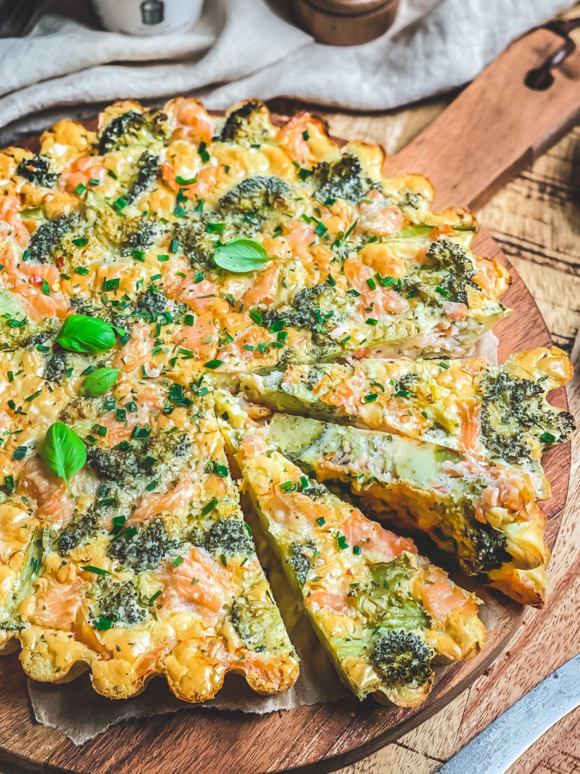 Quiche sans pâte brocoli – saumon fumé